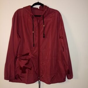 Full Zip unisex maroon Windbreaker